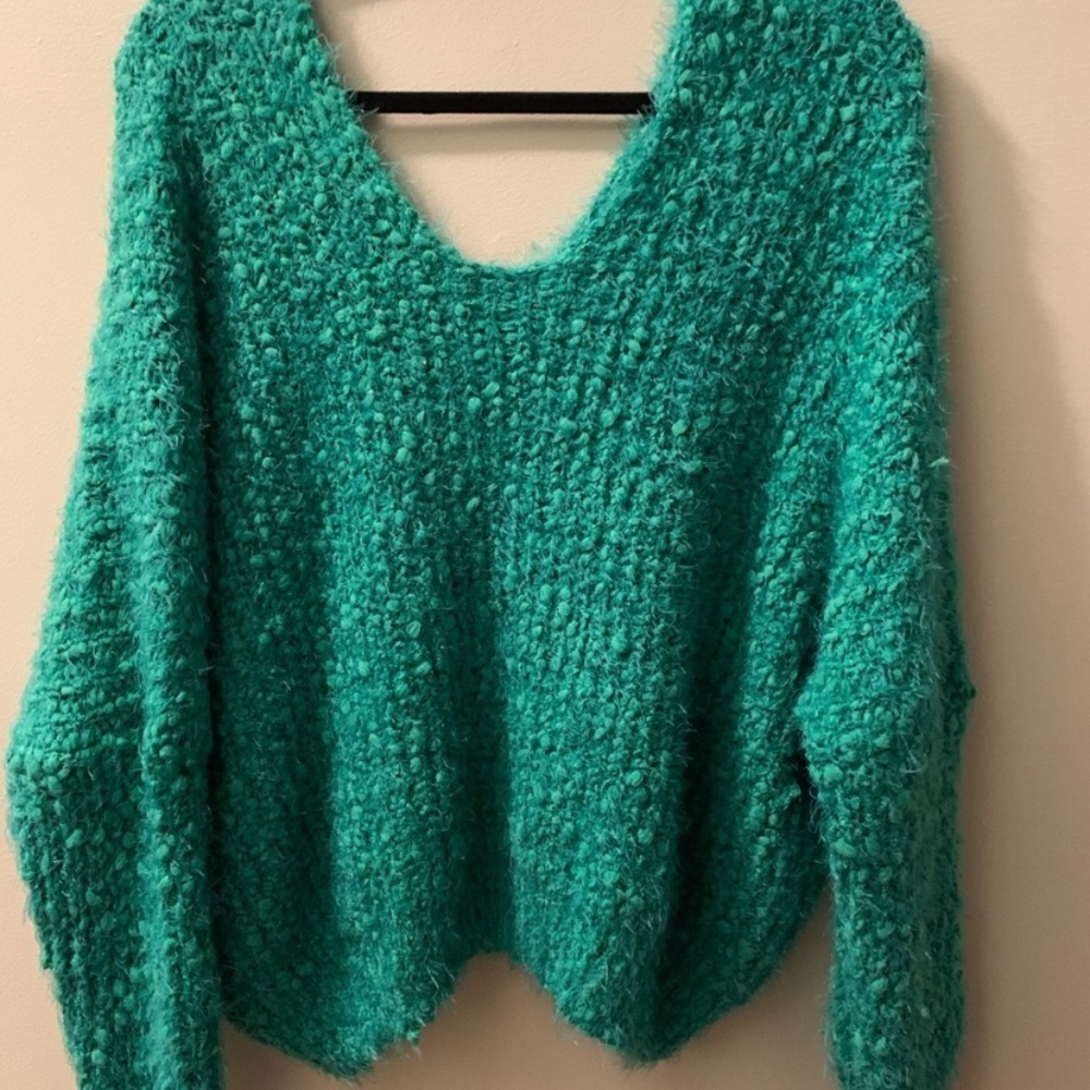 Pol chenille eyelash slouchy sweater 💚